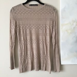 Zara Knit Open-Stitch Sweater